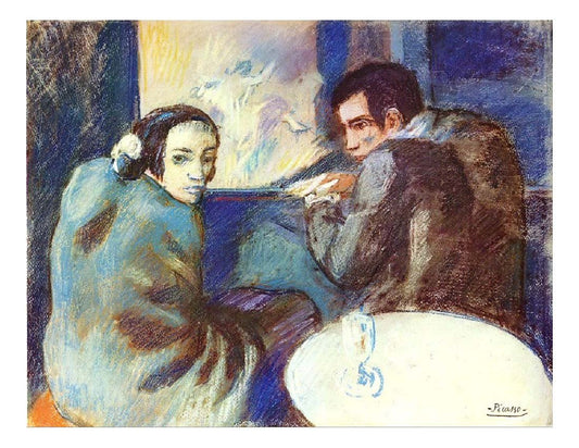 1902 Dans un cabaret by Pablo Picasso, vintage artwork, 16x12"(A3) Poster