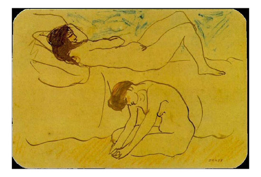 1902 Deux femmes nues by Pablo Picasso, vintage artwork, 16x12"(A3) Poster