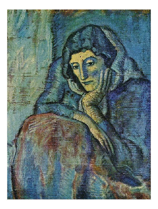 1902 Femme en bleu by Pablo Picasso, vintage artwork, 16x12"(A3) Poster