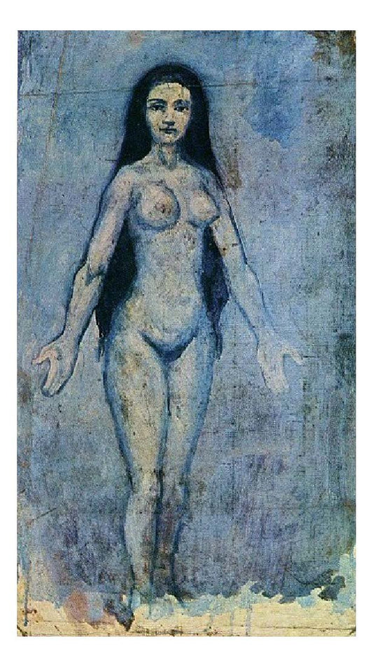 1902 Femme nue aux cheveux longs by Pablo Picasso, vintage artwork, 16x12"(A3) Poster