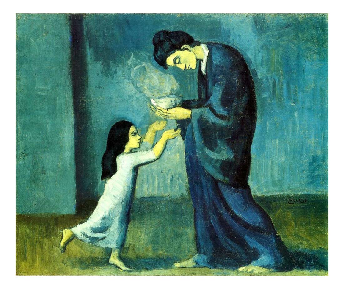 1902 La soupe by Pablo Picasso, vintage artwork, 16x12"(A3) Poster