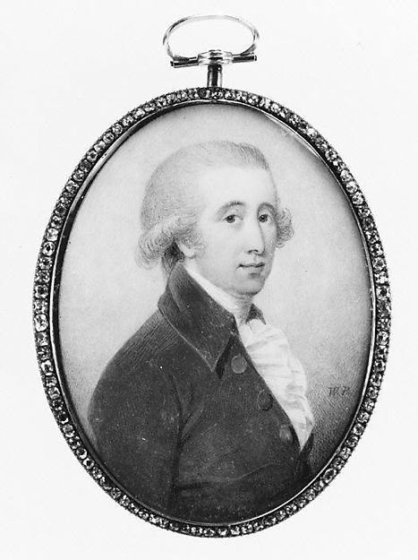 Attributed to William Pether:A Man with the Initials FM -16x12"(A3) Poster
