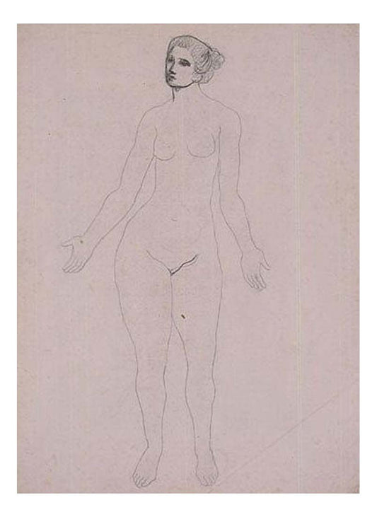 1903 Etude de nu debout by Pablo Picasso, vintage artwork, 16x12"(A3) Poster