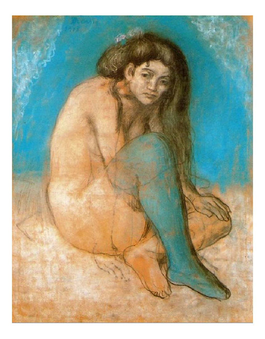 1903 Femme nue assise by Pablo Picasso, vintage artwork, 16x12"(A3) Poster
