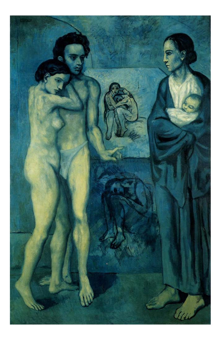 1903 La vie by Pablo Picasso, vintage artwork, 16x12"(A3) Poster
