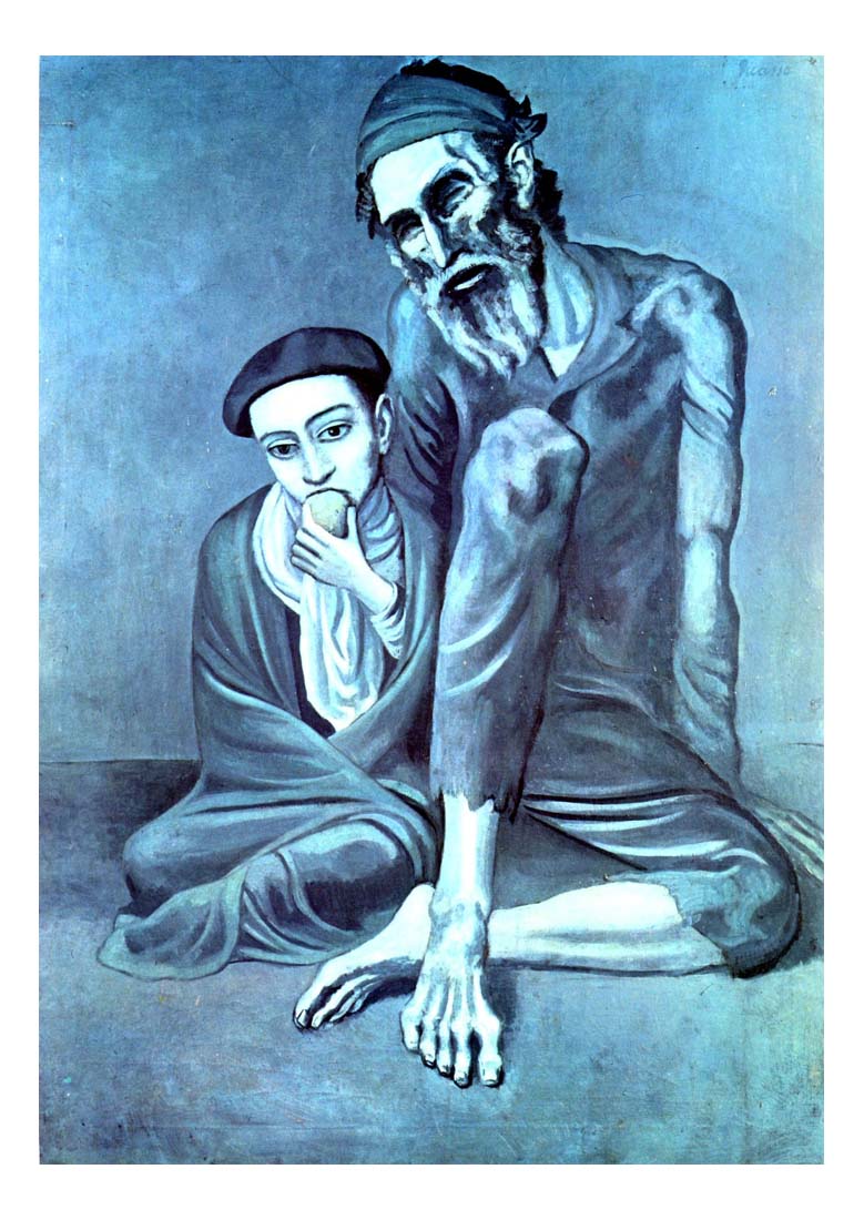1903 Le vieux juif (Le vieillard) by Pablo Picasso, vintage artwork, 16x12"(A3) Poster