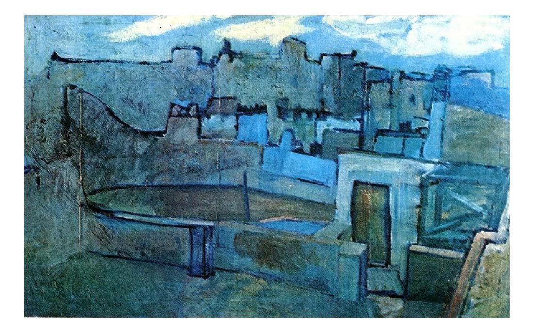 1903 Les toits de Barcelone by Pablo Picasso, vintage artwork, 16x12"(A3) Poster