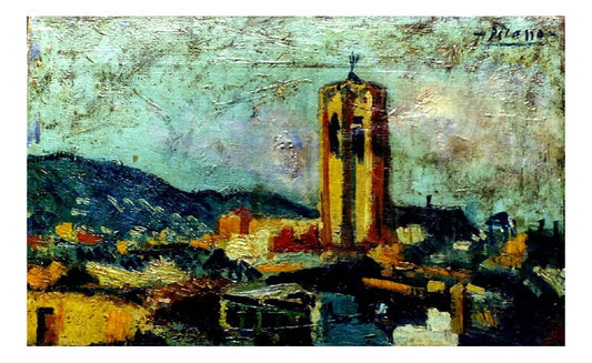 1903 Paysage catalan by Pablo Picasso, vintage artwork, 16x12"(A3) Poster