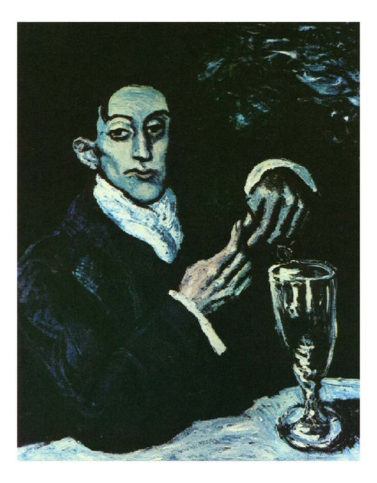 1903 Portrait bleu de Angel F de Soto by Pablo Picasso, vintage artwork, 16x12"(A3) Poster