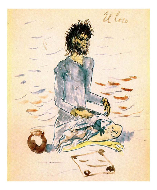 1904 Le fou by Pablo Picasso, vintage artwork, 16x12"(A3) Poster