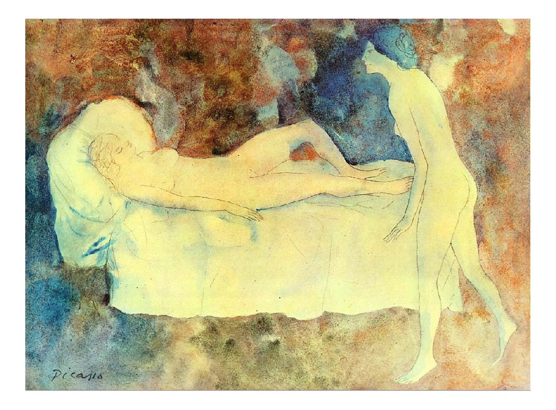 1904 Les deux amies2 by Pablo Picasso, vintage artwork, 16x12"(A3) Poster