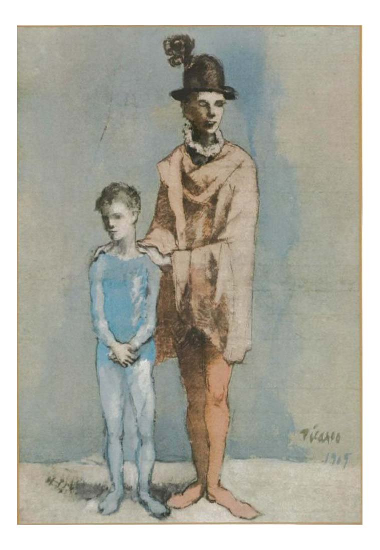 1905 Acrobate et jeune arlequin3 by Pablo Picasso, vintage artwork, 16x12"(A3) Poster