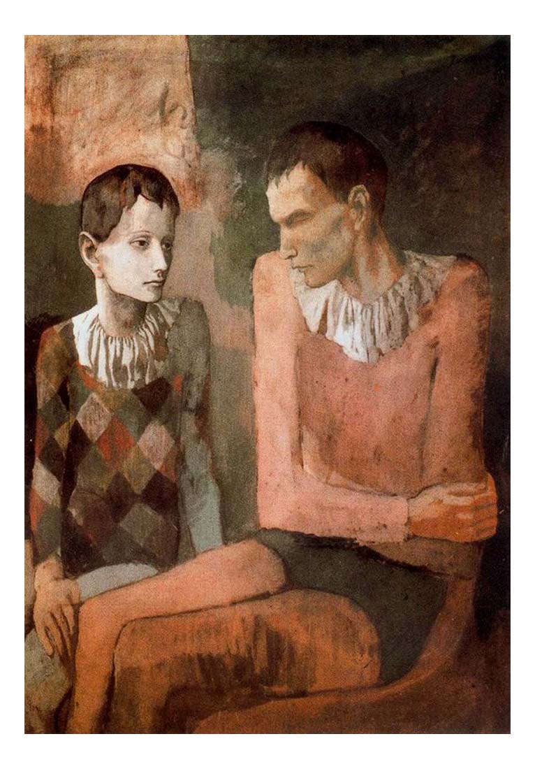 1905 Acrobate et jeune arlequin4 by Pablo Picasso, vintage artwork, 16x12"(A3) Poster