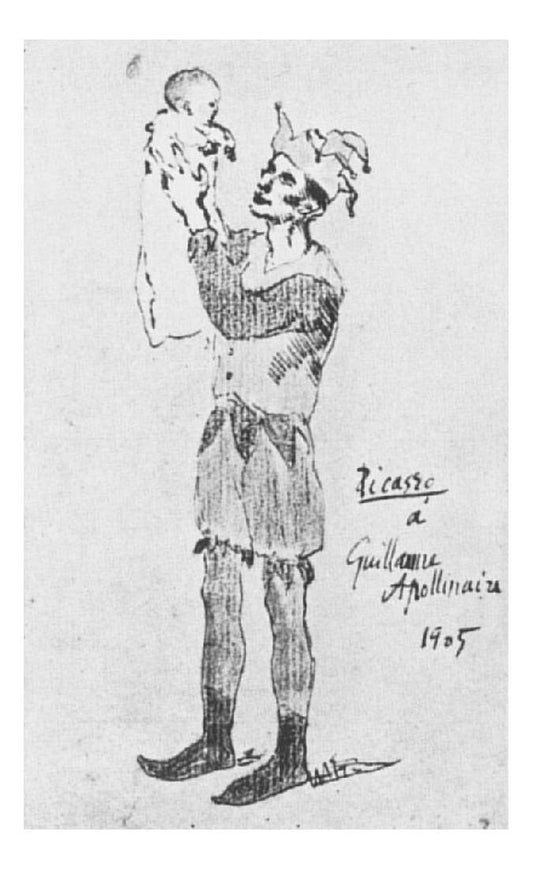 1905 Arlequin avec enfant by Pablo Picasso, vintage artwork, 16x12"(A3) Poster