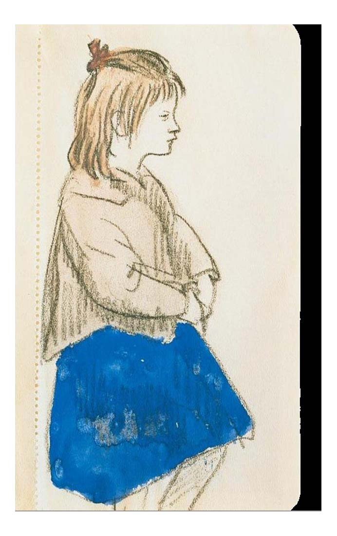 1905 Jeune fille by Pablo Picasso, vintage artwork, 16x12"(A3) Poster