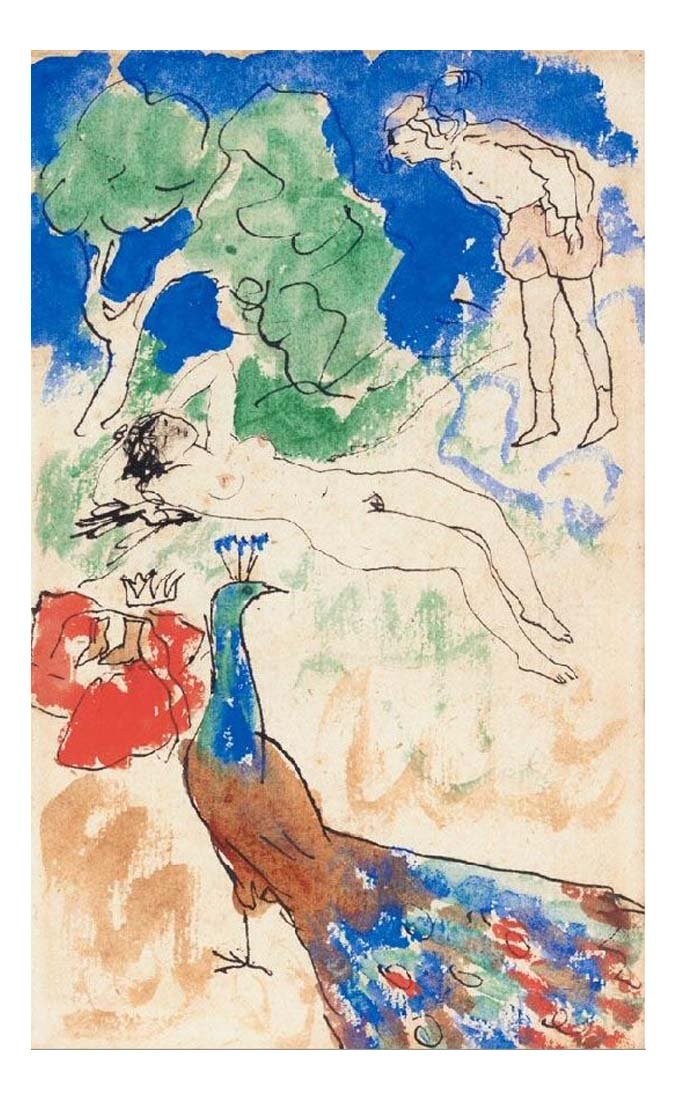 1905 Junon endormie by Pablo Picasso, vintage artwork, 16x12"(A3) Poster