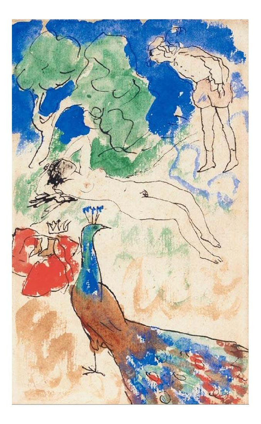 1905 Junon endormie by Pablo Picasso, vintage artwork, 16x12"(A3) Poster