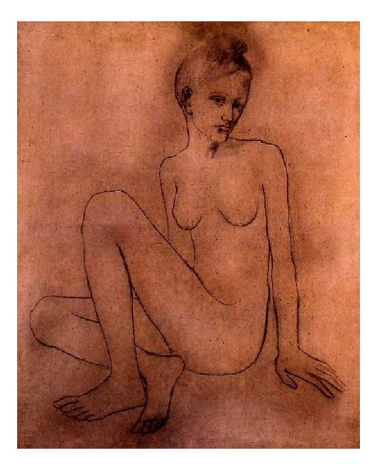 1905 Madeleine nue by Pablo Picasso, vintage artwork, 16x12"(A3) Poster