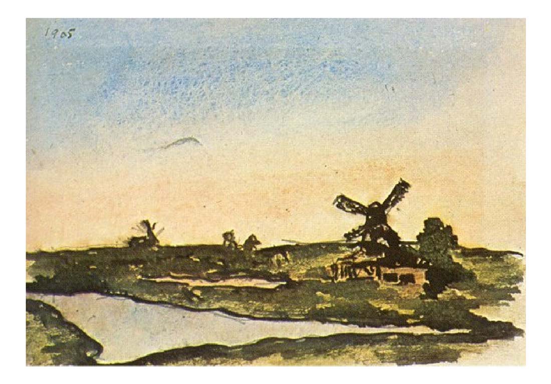 1905 Paysage dans les environs de Schoorl by Pablo Picasso, vintage artwork, 16x12"(A3) Poster