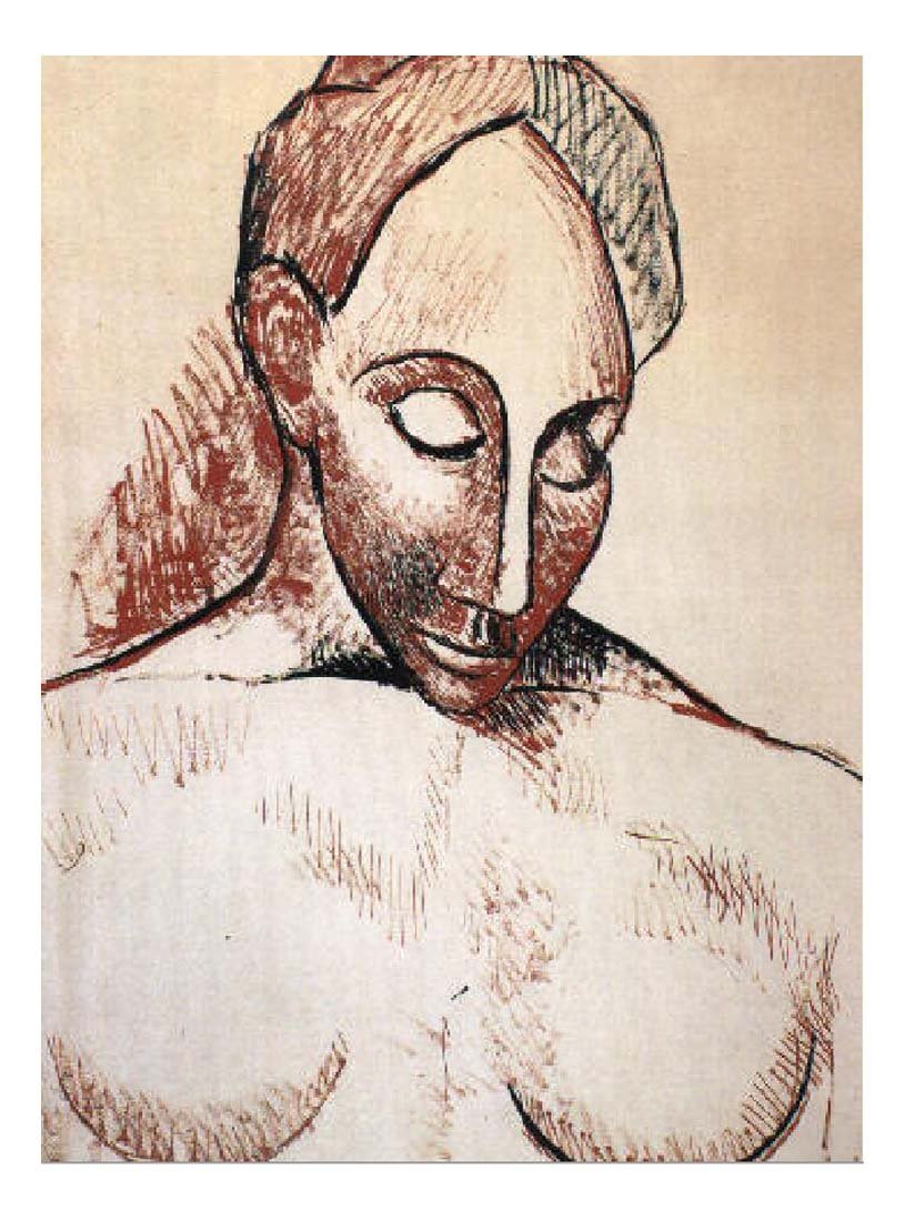 1906-7 Buste de femme by Pablo Picasso, vintage artwork, 16x12"(A3) Poster