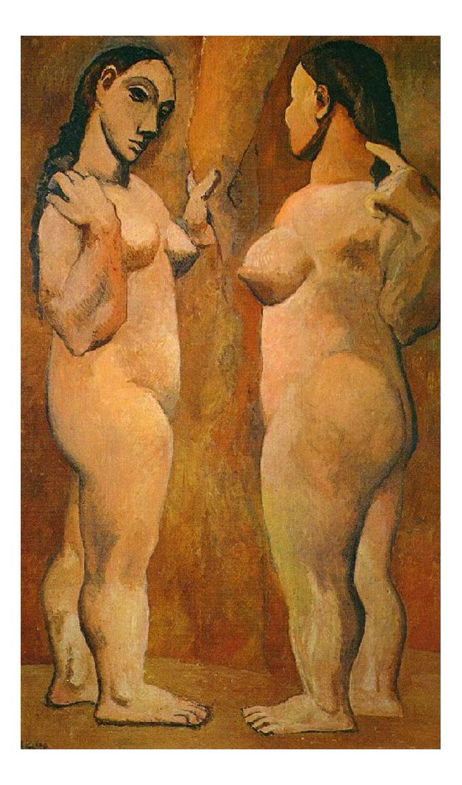 1906-7 Deux femmes nues by Pablo Picasso, vintage artwork, 16x12