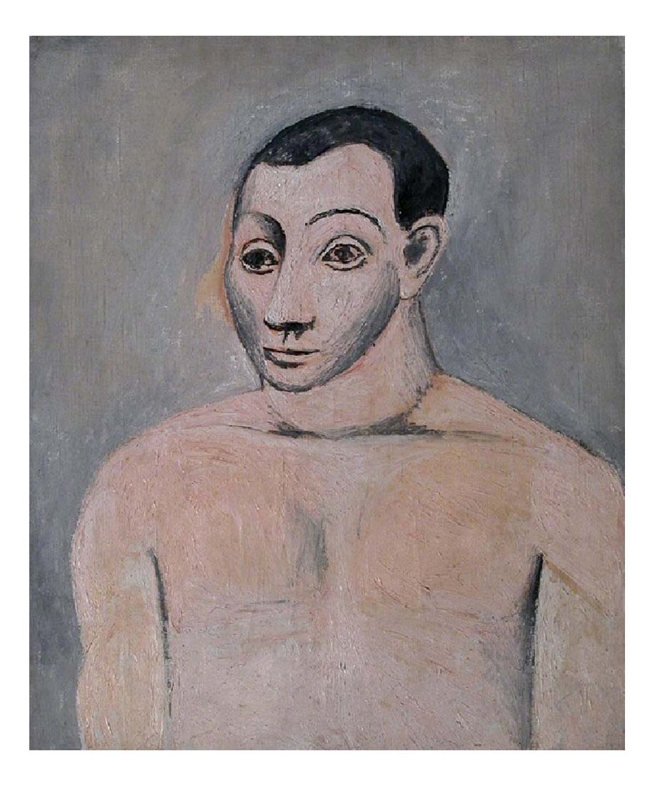 1906 Buste d'homme by Pablo Picasso, vintage artwork, 16x12"(A3) Poster