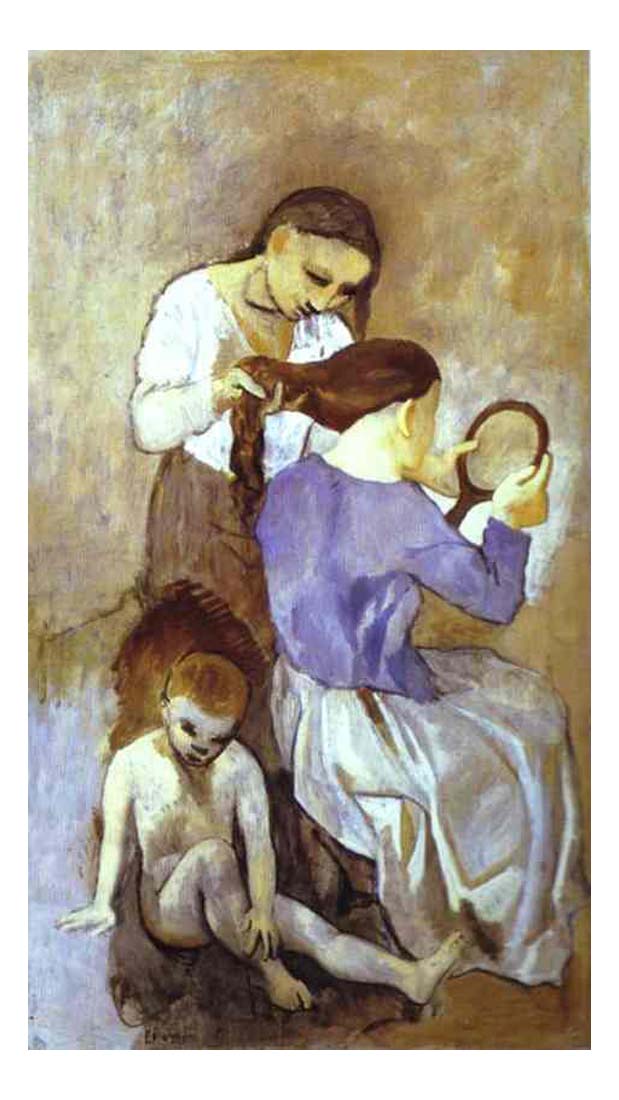 1906 Coiffure by Pablo Picasso, vintage artwork, 16x12"(A3) Poster