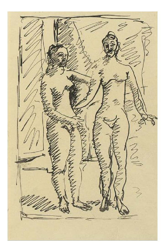 1906 Deux femmes nues by Pablo Picasso, vintage artwork, 16x12"(A3) Poster