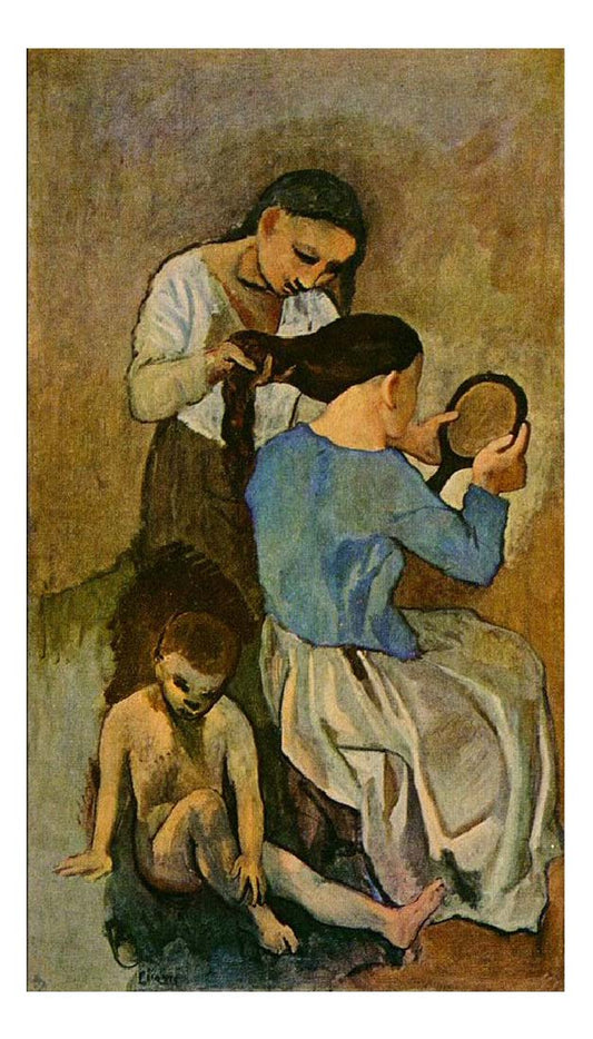 1906 La coiffure by Pablo Picasso, vintage artwork, 16x12"(A3) Poster
