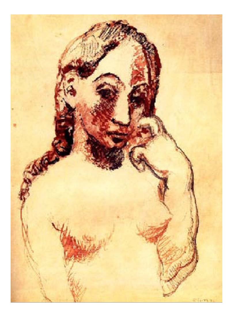 1906 La coiffure2 by Pablo Picasso, vintage artwork, 16x12"(A3) Poster