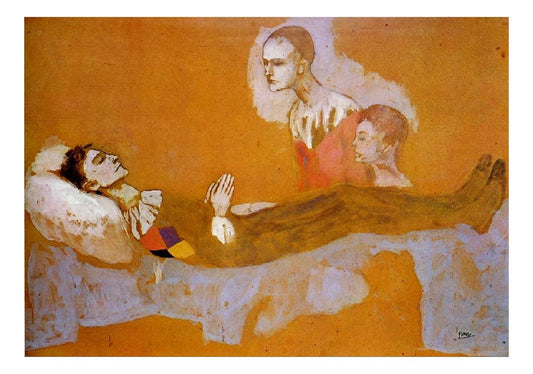 1906 La mort d'arlequin by Pablo Picasso, vintage artwork, 16x12"(A3) Poster