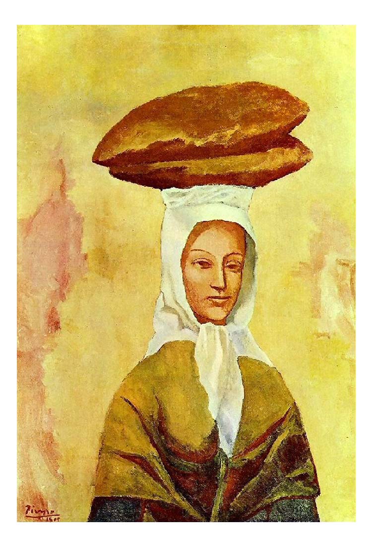 1906 La porteuse de pains by Pablo Picasso, vintage artwork, 16x12"(A3) Poster