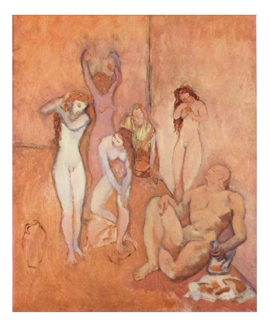 1906 Le Harem by Pablo Picasso, vintage artwork, 16x12"(A3) Poster