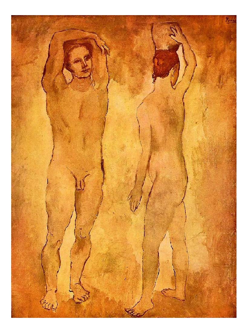 1906 Les adolescents2 by Pablo Picasso, vintage artwork, 16x12"(A3) Poster