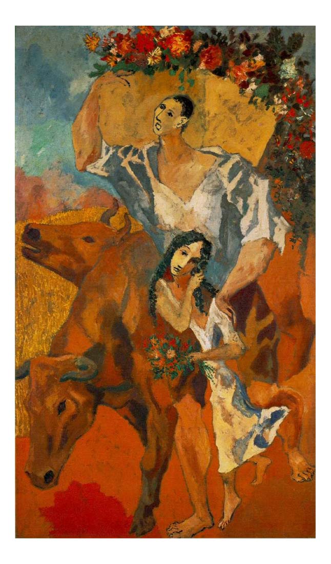 1906 Les paysans2 by Pablo Picasso, vintage artwork, 16x12"(A3) Poster