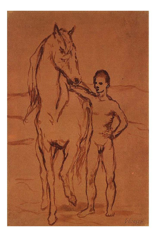 1906 Meneur de cheval nu1 by Pablo Picasso, vintage artwork, 16x12"(A3) Poster