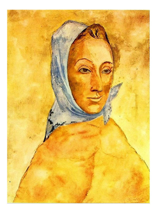 1906 Portrait de Fernande Olivier au foulard by Pablo Picasso, vintage artwork, 16x12"(A3) Poster