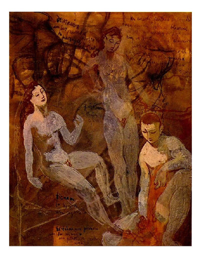 1906 Trois nus by Pablo Picasso, vintage artwork, 16x12"(A3) Poster