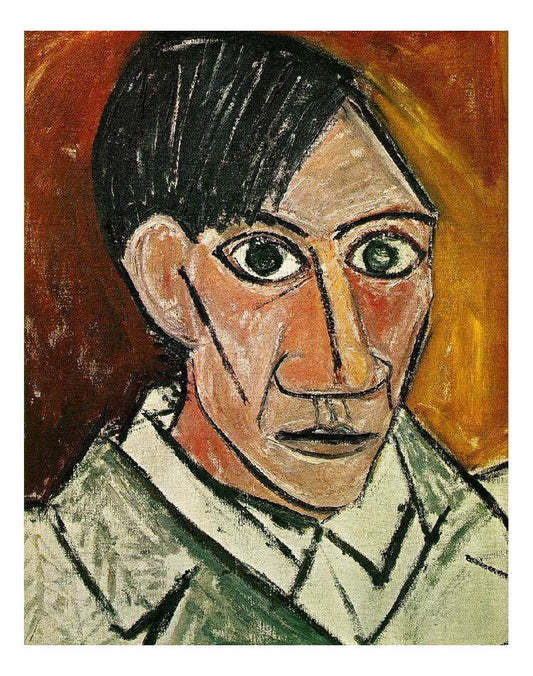 1907 Autoportrait by Pablo Picasso, vintage artwork, 16x12"(A3) Poster