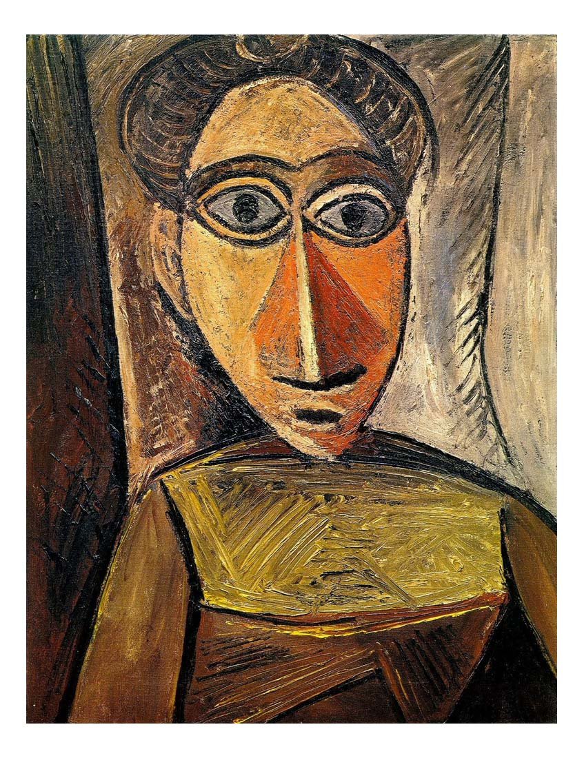 1907 Buste de femme3 by Pablo Picasso, vintage artwork, 16x12"(A3) Poster