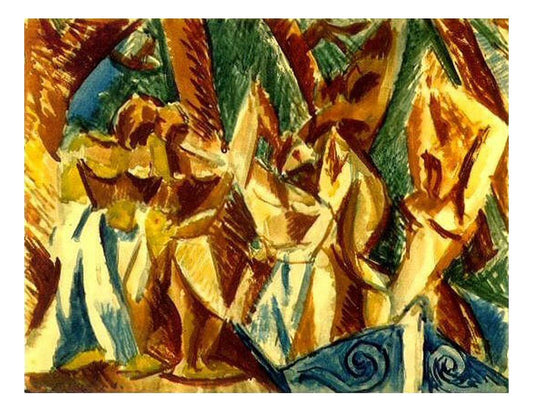 1907 Cinq femmes2 by Pablo Picasso, vintage artwork, 16x12"(A3) Poster
