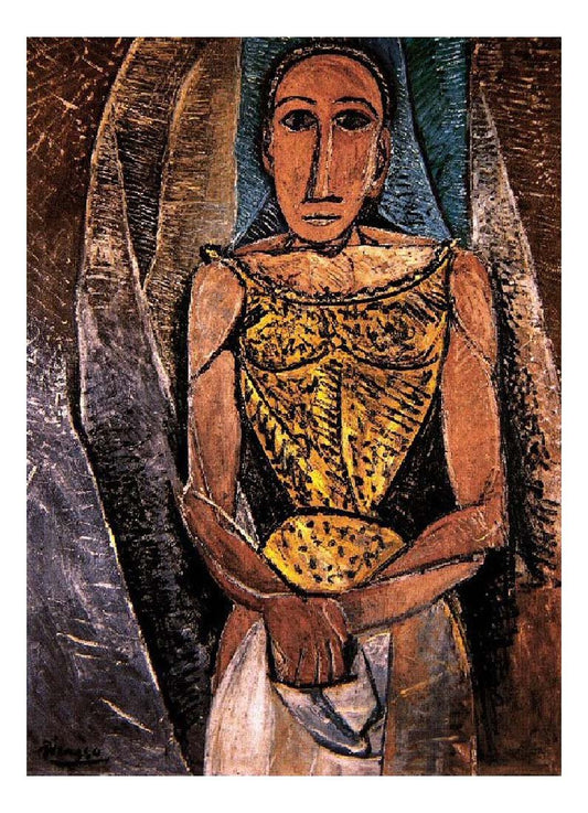 1907 Femme au corsage jaune by Pablo Picasso, vintage artwork, 16x12"(A3) Poster