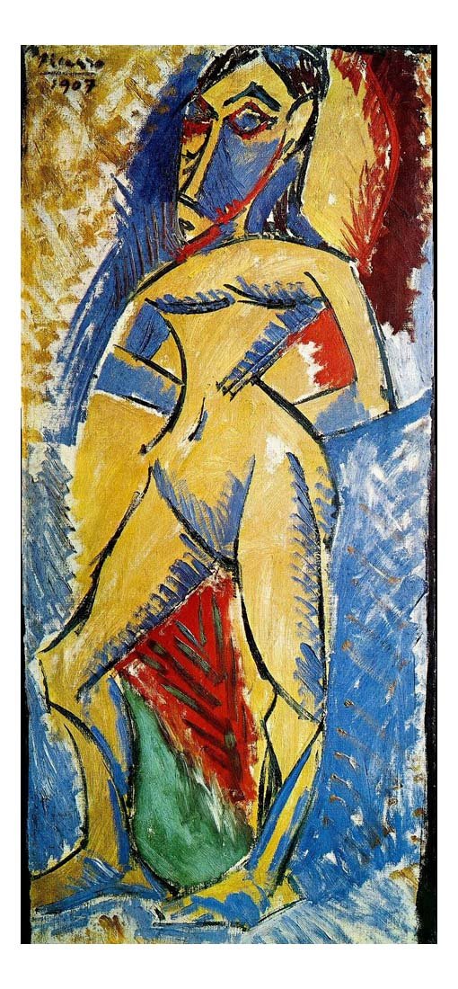 1907 Femme nue en pied by Pablo Picasso, vintage artwork, 16x12"(A3) Poster