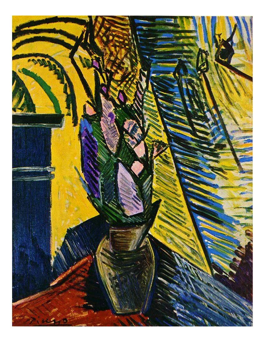 1907 Fleurs sur une table by Pablo Picasso, vintage artwork, 16x12"(A3) Poster