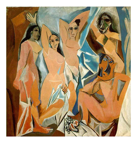 1907 Les demoiselles d'Avignon 2 by Pablo Picasso, vintage artwork, 16x12"(A3) Poster