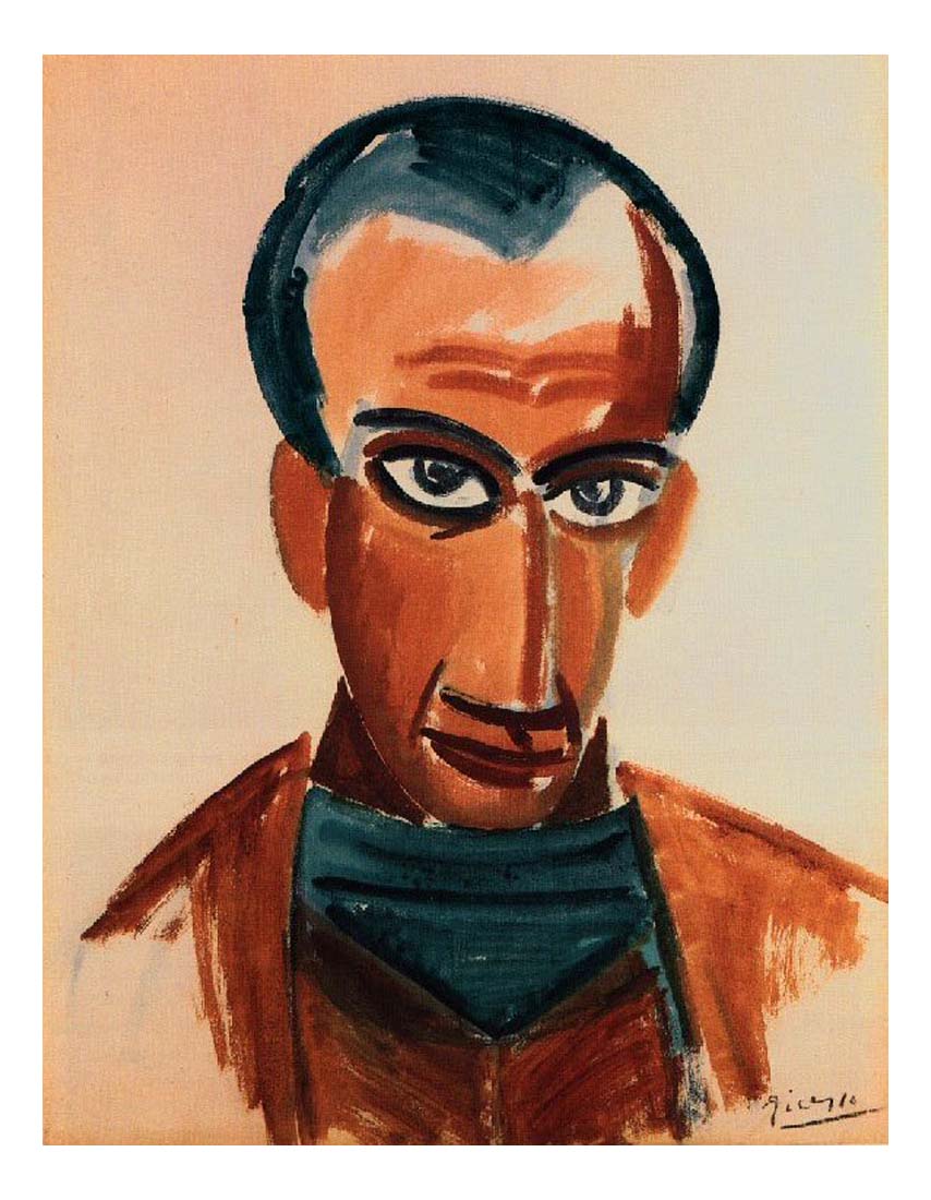1907 Portrait de Max Jacob by Pablo Picasso, vintage artwork, 16x12"(A3) Poster