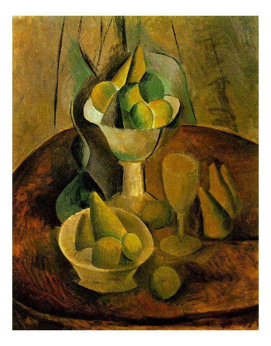 1908 Compotiers, fruits et verre by Pablo Picasso, vintage artwork, 16x12"(A3) Poster