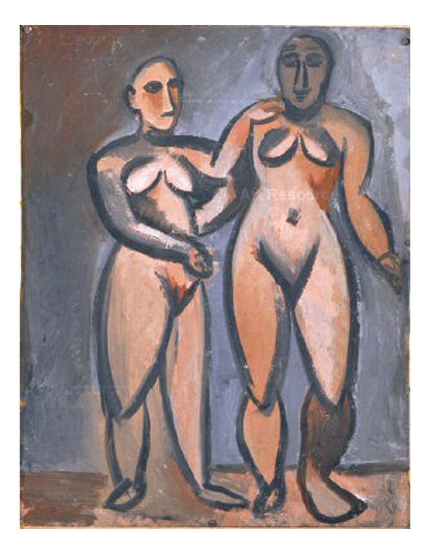 1908 Deux femmes by Pablo Picasso, vintage artwork, 16x12"(A3) Poster