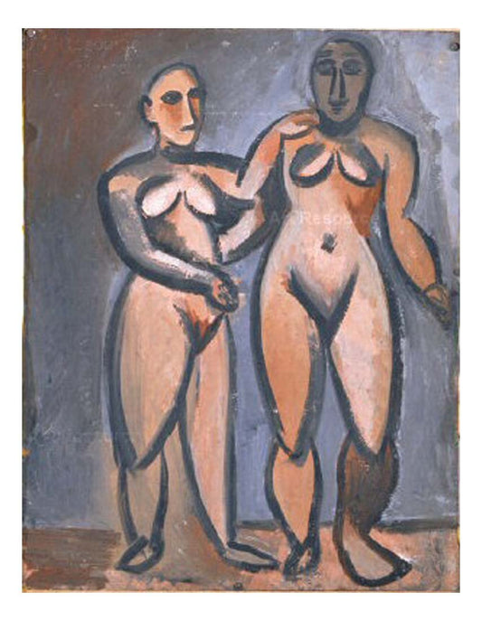 1908 Deux femmes by Pablo Picasso, vintage artwork, 16x12"(A3) Poster