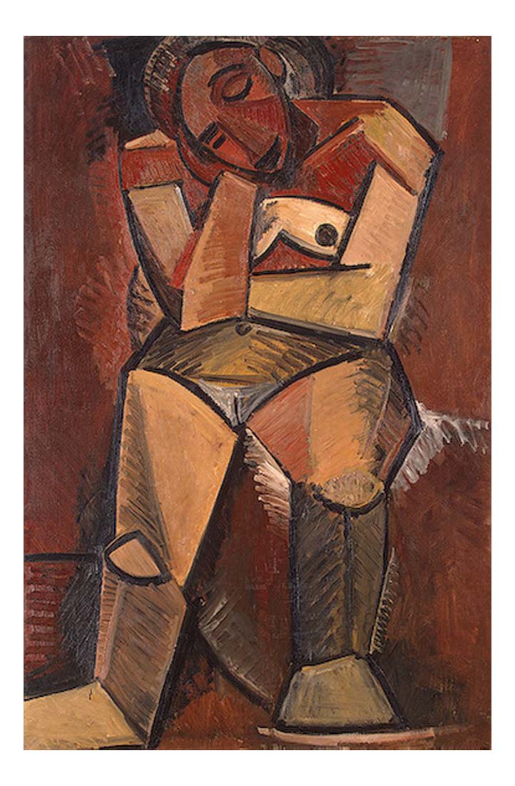 1908 femme assise2 by Pablo Picasso, vintage artwork, 16x12"(A3) Poster